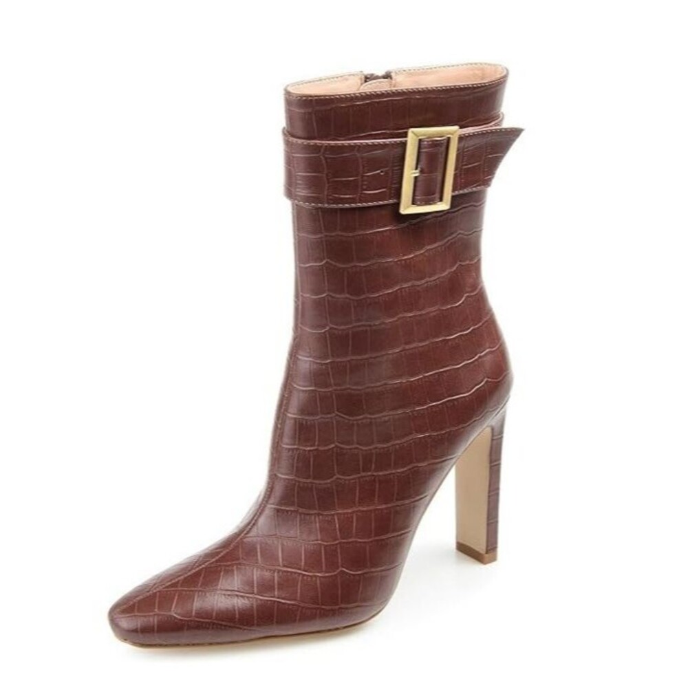 Journee Collection Womens 8 M Brown Elanie Mid Calf High Heel Boots NIB PF7
